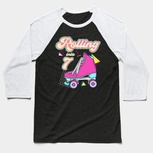 Rolling Into 7 Roller Skate 7Th Baseball T-Shirt